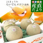 北海道より産地直送 JAきょうわ らいでんメロン 赤肉 秀品 超大玉 8キロ（2キロ×4玉）送料無料 北海道メロン お中元 ギフト｜価格・送料・ポイント還元まとめ｜レビュー911件