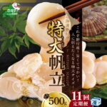 【ふるさと納税】【緊急支援品】【 年11回 ホタテ 定期便 11ヶ月 連続 】北海道 野付産 漁協からお届け 冷凍ホタテ 人に伝えたい驚き 特大 ホタテ 500g 全 11回 ( ふるさと納税 ほたて 定期便 ふるさと納税 定期便 帆立 定期便 ほたて貝柱 ホタテ貝柱 帆立貝柱 送料無料 )｜価格・送料・ポイント還元まとめ