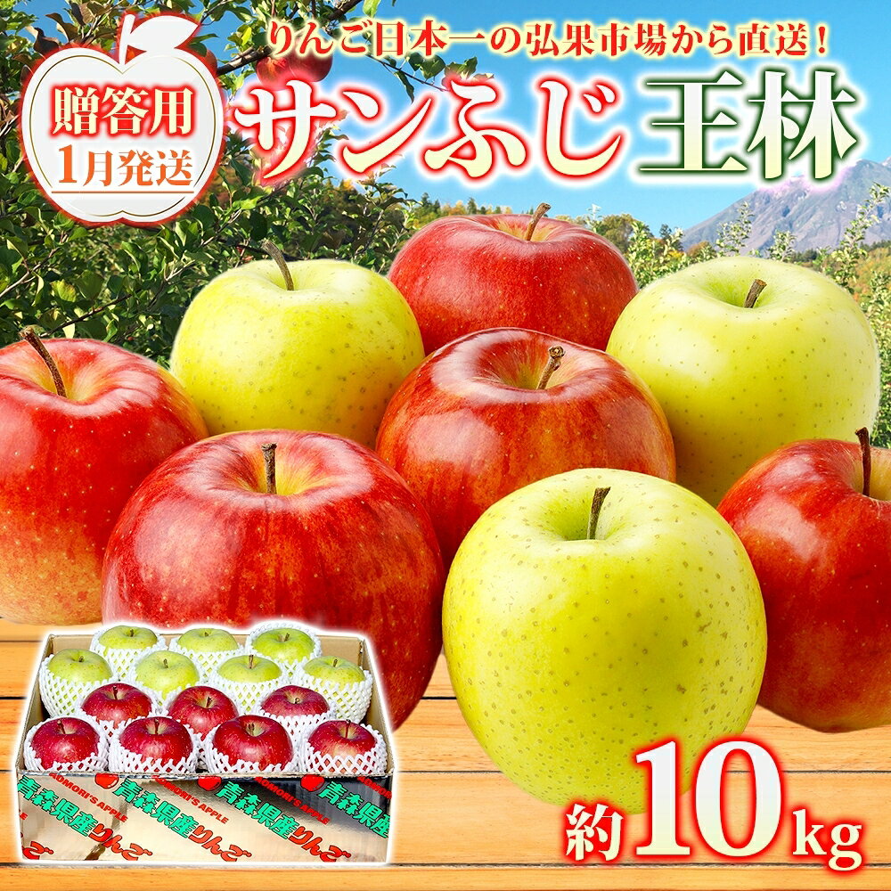 【ふるさと納税】【1月発送】 贈答用 サンふじ 王林 約10kg りんご 林檎 リンゴ 果物 フルーツ くだもの 旬 青森県産 お取り寄せ 詰め合わせ セット 人気 東北 名産 常温 産地直送 送料無料 青森県 西目屋村　お届け：2027年1月中｜価格・送料・ポイント還元まとめ