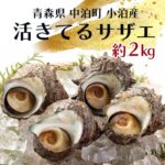 【ふるさと納税】活きてるサザエ 約2kg 【卓立水産】 天然 貝 つぶ さざえ 栄螺 つぼ焼き 海鮮 魚介 魚貝 海産 刺身 BBQ バーベキュー 生 中泊町 青森 F6N-094｜価格・送料・ポイント還元まとめ｜レビュー1件