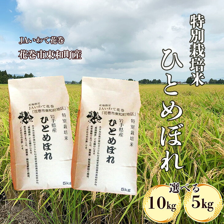 【ふるさと納税】花巻市東和特別栽培米 ひとめぼれ 5kg 10kg ≪選べる内容量≫ 令和7年産 白米 岩手県 花巻市 東和町 精米 JA いわて 産直 母ちゃんはうすだぁすこ｜価格・送料・ポイント還元まとめ
