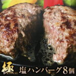 【ふるさと納税】【極・塩ハンバーグ】8個セット　前沢牛100％使用　訳あり/肉 高級 牛 牛肉 和牛 前沢牛 奥州 ブランド牛 極 国産牛 塩 岩塩 個包装 人気 返礼品 バーベキュー おいしい 冷凍 小分け おすすめ おかず 夕食 お弁当 夕飯 送料無料ギフト 贈答 お取り寄せ｜価格・送料・ポイント還元まとめ｜レビュー17件