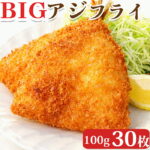 【ふるさと納税】サクサク大きなアジフライ3kg（100g×30枚） アジフライ 揚げ物 おかず 中食 弁当 食卓 簡単 時短 サクサク 大きい あじ アジ 鯵 ワタレイ 渡辺冷食 雪月花 [0013-0038]｜価格・送料・ポイント還元まとめ｜レビュー137件