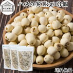 ハスの実 1kg×3個 蓮の実 はすの実 蓮実 レンジツ アルカロイド 保存料 無添加 乾燥 無漂白 無着色 蓮茶 はす茶 薬膳茶 業務用 食材 健康食材 漢方 薬膳 美容 ダイエット ごはん 具材 スープ 炊き込みご飯 鍋 煮込み 中華食材 茹でる おかゆ お粥 おこわ 甘納豆 砂糖漬け｜価格・送料・ポイント還元まとめ