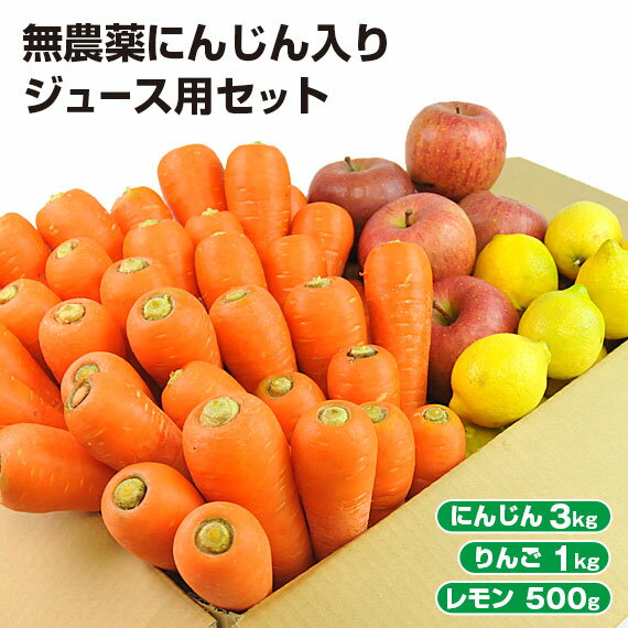 【クール便】 訳あり 無農薬にんじん 入り にんじんりんごレモン ジュース用 野菜セット ( にんじん 3kg ＋ りんご 1kg ＋ レモン 500g ) 無農薬人参 無農薬 人参 ニンジン 有機 有機人参 特別栽培 国産 規格外品 不揃い にんじんジュース 人参ジュース 詰め合わせ 生鮮 食品｜価格・送料・ポイント還元まとめ｜レビュー260件