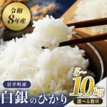 【ふるさと納税】 米 新米 白銀のひかり 5kg 10kg 選べる容量 令和8年産 2026年産 先行予約 岩手県産 岩手町産 白米 精米 ブランド米 新ブランド米 お米 おこめ こめ コメ 5キロ 10キロ ご飯 ごはん おにぎり お弁当 国産 家庭用 大粒 もっちり やさしい甘み｜価格・送料・ポイント還元まとめ