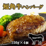 【ふるさと納税】短角牛ハンバーグ　ビーフ100％！　150g×4個/肉 高級 牛 牛肉 和牛 ブランド牛 短角牛 国産牛 個包装 バーベキュー アミノ酸 イノシン酸 おいしい 冷凍 小分け おすすめ おかず 夕食 お弁当 ランチ お祝い 父の日 母の日 送料無料 プレゼント ギフト 贈答｜価格・送料・ポイント還元まとめ